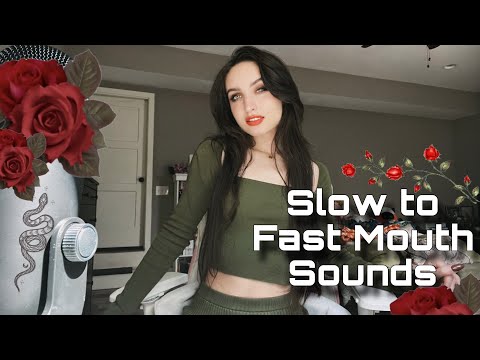 ASMR Slow to Fast Mouth Sounds w/ Hand Movements, Mic Gripping & Scratching, Nail Tapping +