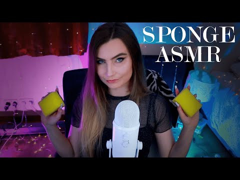 ASMR Sponge Sounds - slow, dry, tingly sponge sounds to help you sleep ♡ BLUE YETI ♡