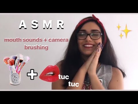 ASMR MOUTH SOUNDS + CAMERA BRUSHING (sons com a boca + escovação na câmera)
