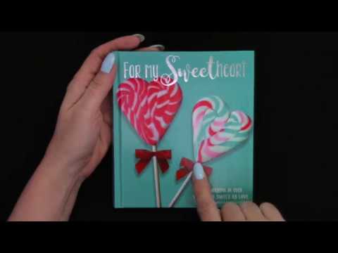 ASMR: Sweetheart Valentine card book. Soft spoken, reading, page turning, light tapping