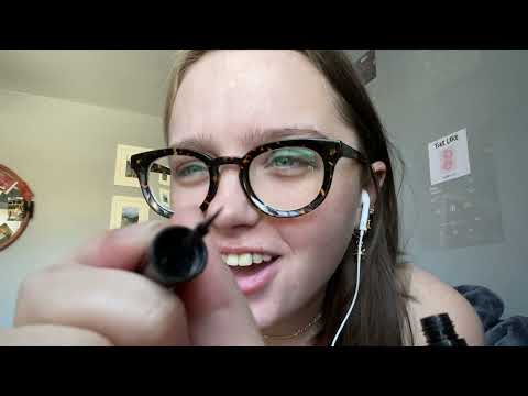 ASMR chill girl does your makeup in the school bathroom role play