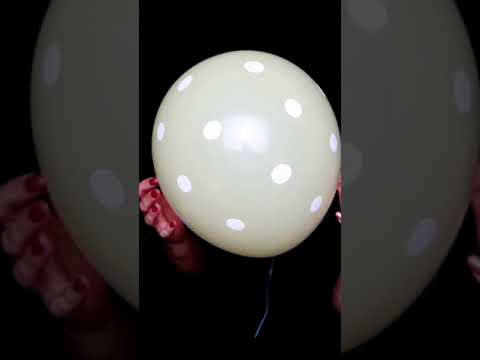 ASMR: Inflating/Popping Yellow Polka Dot Balloon  #shorts
