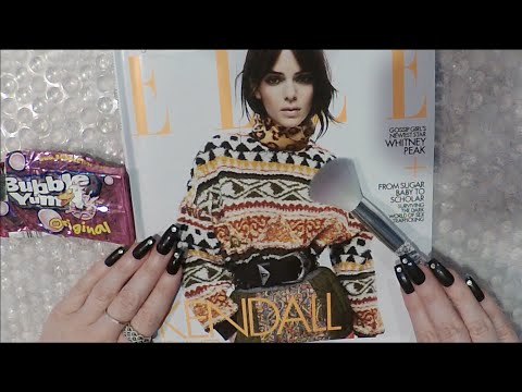ASMR Gum Chewing Magazine Flip Through | Kendall Jenner | Tingly Whisper
