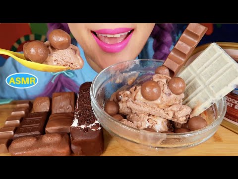 ASMR ROCKY ROAD ICE CREAM, CHOCOLATE CANDIY BARS EATING SOUND MUKBANG|로키로드 아이스크림,초콜렛 먹방|CURIE.ASMR