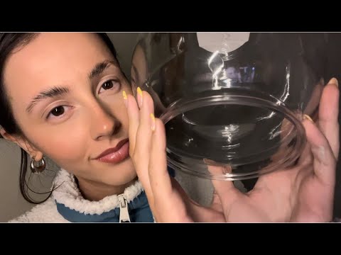 ASMR- Fishbowl effect (fast and chaotic edition) lots of inaudible whispers!🐠