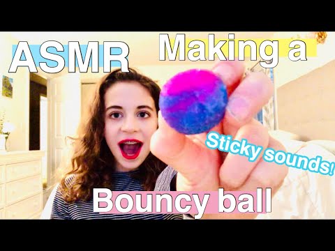 ASMR making a bouncy ball |extreme sticky sounds|