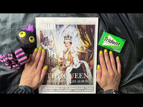 ASMR page turning - (Magazine) Whispered ,Gum Chewing: Review and Look Through! - Royal Family 😁!