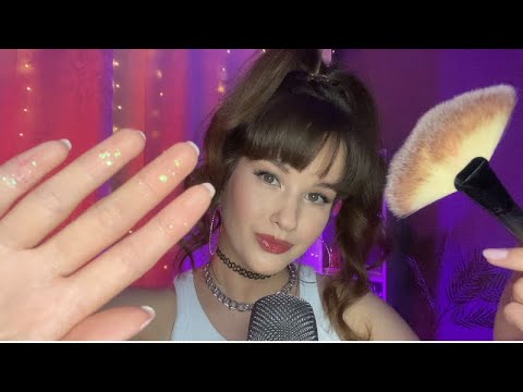 ASMR Mouth sounds👄and hand movements Facial massage. brushes. Scratching. Fast🦋