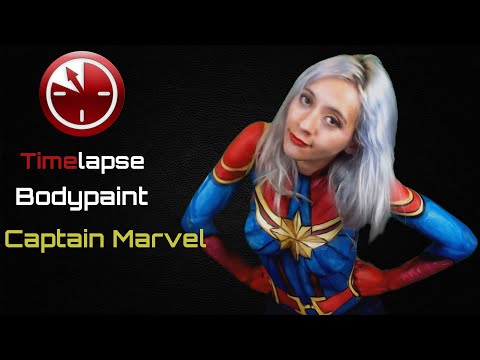 Time-lapse Bodypaint Captain Marvel