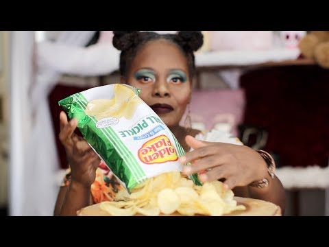 ASMR Dill Pickle Chips Eating Sounds Chit Chat