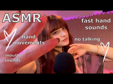 ASMR ~ Fast Hand Sounds/Movements  ~ No Talking, Background ASMR For Study/Sleep (tysm for 1k subs!)