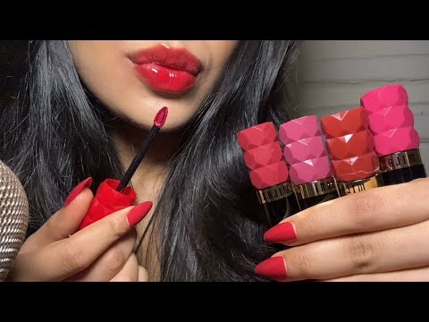 ASMR~ Lipgloss Application w/ Mouth Sounds & Tapping (Soooo many tinglessss)