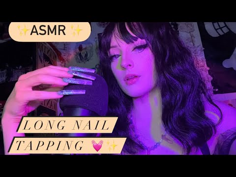 ASMR// classic long nail tapping (nail tapping sounds with whispering)✨💕