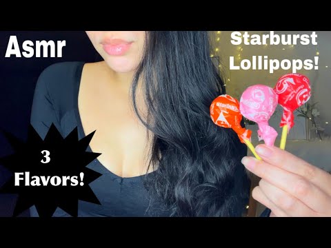 Asmr Tasting 3 Starburst Lollipops No Talking