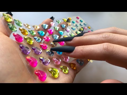 💗ASMR tingly heart rhinestone tapping & scratching💗