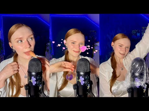 ASMR 😴super tingly mouth sounds,chewing gum, 😛lotion, water sounds💦