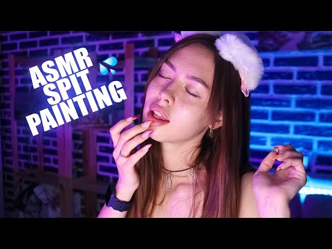 ASMR EAR LICKING SPIT PAINTING KISS