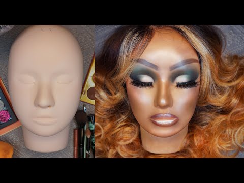ASMR Doing  Makeup on Mannequin Head #Whispered #MakeupASMR