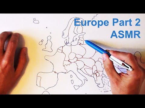 ASMR Drawing Map of Europe (With Cough Drop) Part 2
