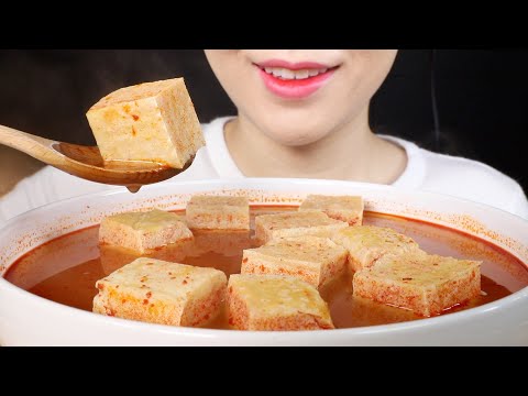 ASMR Malatang Hot Pot with Frozen Tofu Eating Sounds Mukbang