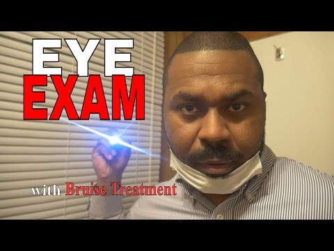 [ASMR] Eye EXAM Role Play DR JONES & Male Nurse BRUISE TREATMENT Light Tracking & Personal Attention