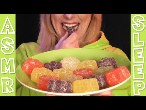 ASMR Chewy Soft Candy Eating - Intense chewing sounds - Fruit jello with sugar coating