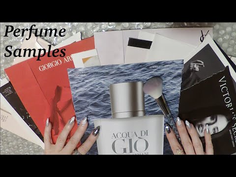 ASMR Gum Chewing Magazine Perfume Sample Rummage and Review | Paper Crinkles, Close Tingly Whisper