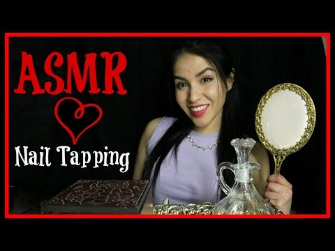 ASMR- ♥︎ Nail Tapping (Glass, Wooden Box, and Mirror)
