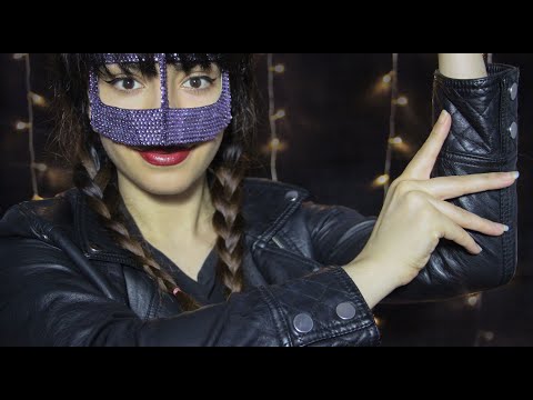 💫 ASMR Leather Jacket Sounds 💫 Tapping & Scratching Fabric 💜( NO TALKING )