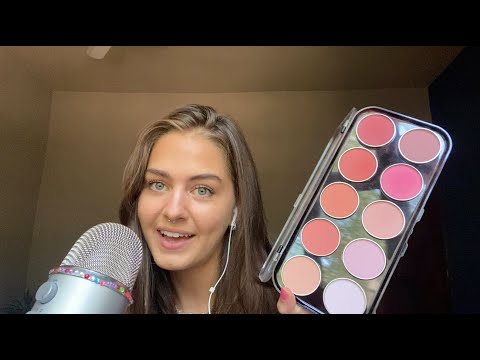 ASMR doing my makeup - glowy makeup tutorial (tapping, whispering,...)💖💜