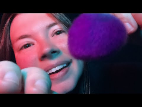 ASMR Close Up Face Brushing, Tapping and Scratching