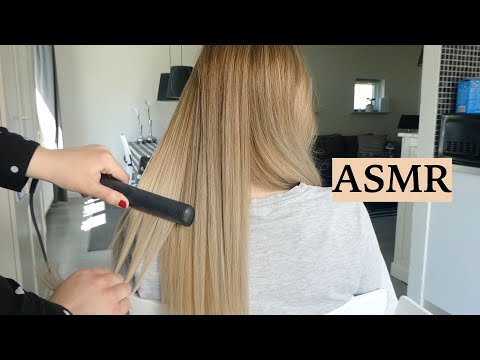 ASMR EXTREMELY RELAXING HAIR STRAIGHTENING & HAIR BRUSHING (Hair Play Sounds, No Talking)