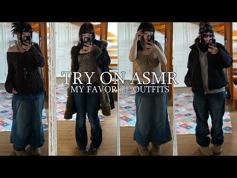 ASMR | My favorite outfits try on (fabric/clothes scratching, tapping, rambling, outfit inspo)