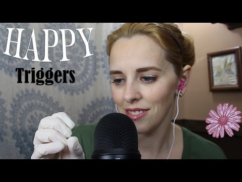 ASMR - HAPPY TRIGGERS 😀 | Gloves, Paper Towel, Brush, Jar & more | Whispers, Tapping, Brushing...