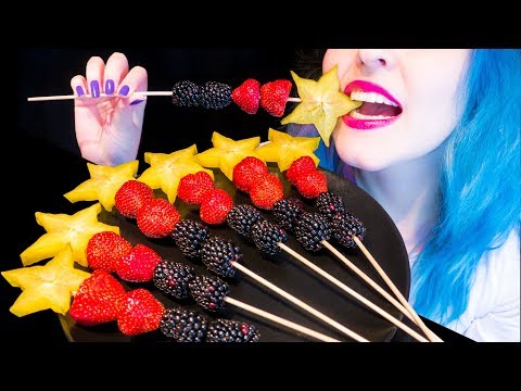 ASMR: German Flag Fruit Kabobs Skewers | World Cup Edition ~ Relaxing Eating Sounds [No Talking|V] 😻