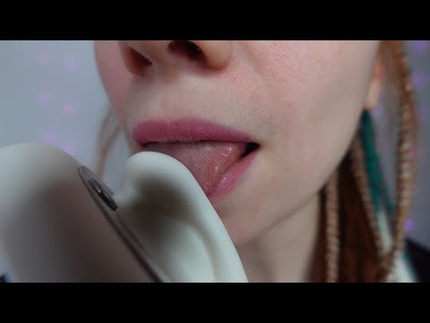 ASMR -EXTREMELY CLOSE UP EAR NOMS & LICKING WITH GLOVES