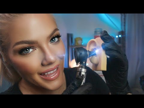 ASMR Detailed Ear Exam, Otoscope Inspection, Measuring, Acupressure, Ear Cleaning, Hearing test