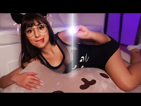ASMR inappropriate Cranial Nerve Exam EYES CLOSED 👀🐱 doctor roleplay, medical examination, ear, eye