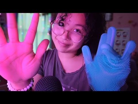 ASMR Glove Sounds For Sleep (face touching, visual triggers)