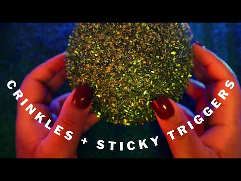 ASMR | Crinkles and Sticky Triggers for Sleep and Relaxation - No Talking
