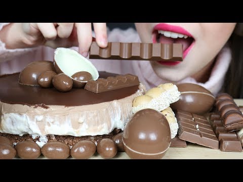 ASMR VANILLA CHEESECAKE & CANDY OVERLOAD (Eating Sounds) No Talking MUKBANG