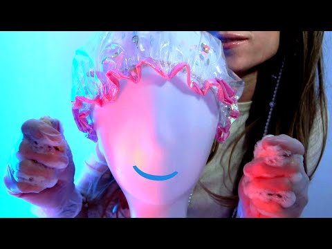 ASMR Spa and Bubble Ear Massage on a Mannequin