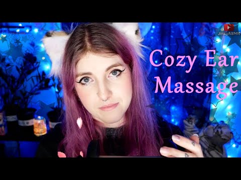 Cozy Ear Massage (with light rain) | Jinxy ASMR