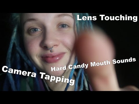 ASMR | Lens Touching With Mouth Sounds [Hard Candy]