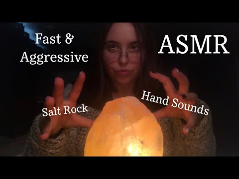 Fast & Aggressive Salt Rock Scratching, Hand Sounds & Tapping Around Camera ASMR