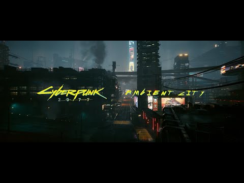 Cyberpunk 2077 | Night City Ambience Flyover ✈🎧  (4K Ultrawide)