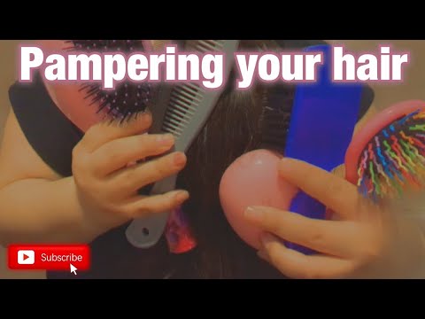 ASMR| Pampering you for sleep: Hair brushing, scalp massage 💆🏼‍♀️ & scalp scratching| No talking