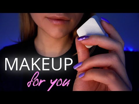 ASMR Doing Your Makeup Layered Sounds Personal Attention Spa Roleplay Face Massage | Hand Movements