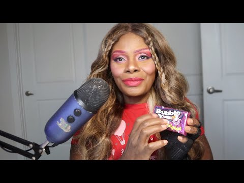 HUBBA BUBBA Blowing Big Bubbles ASMR Chewing Gum Sounds