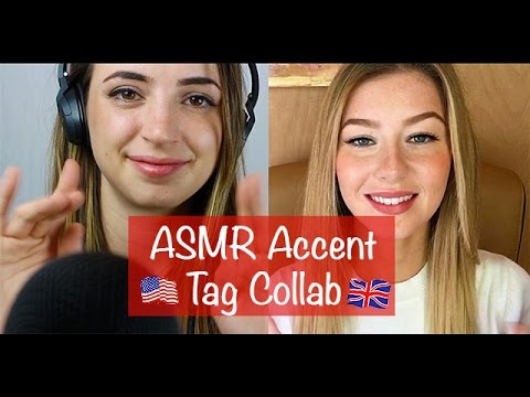 ASMR Accent Challenge British InnocentWhispers ASMR Vs American Gibi ASMR | Collab Special